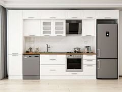 Alvinka 385X240 Cm Klasik Mebran Mutfak Dolabı Beyaz Beyaz Mbb-E90B50S45-3 Mebran | Beyaz - Mdf