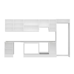 Alvinka 380X222 Cm High Gloss Mutfak Dolabı Mb-E90S50S40-1 High Gloss | Beyaz - Mdf