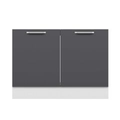 Alvinka Mutfak Modül Duz Alt 2K 120Cm Evye Dolap Beyaz Antrasit Mdf