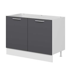 Alvinka Mutfak Modül Duz Alt 2K 120Cm Evye Dolap Beyaz Antrasit Mdf