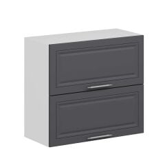 Alvinka Mutfak Modül Mbr_C Üst 2Yk1R 80-H72Cm Dolap Beyaz Antrasit Mdf