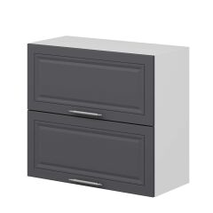 Alvinka Mutfak Modül Mbr_C Üst 2Yk1R 80-H72Cm Dolap Beyaz Antrasit Mdf