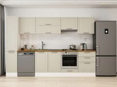 Alvinka 300X210 Cm Klasik Mebran Mutfak Dolabı Mb-E80B40S60-1 Mebran | Kumtaşı - Mdf