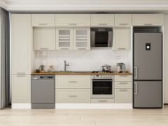 Alvinka 385X240 Cm Klasik Mebran Mutfak Dolabı Beyaz Beyaz Mbb-E90B50S45-3 Mebran | Kumtaşı - Mdf