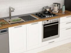 Alvinka 300X210 Cm Klasik Mebran Mutfak Dolabı Mb-E80B40S60-2 Mebran | Beyaz - Suntalam