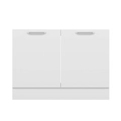 Alvinka Mutfak Modül Duz Alt 2K 120Cm Evye Dolap Beyaz Beyaz Mdf