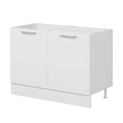 Alvinka Mutfak Modül Duz Alt 2K 120Cm Evye Dolap Beyaz Beyaz Mdf