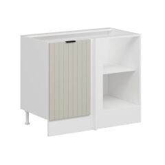 Alvinka Mutfak Modül Mbr_B Alt 1K1R 105Cm Köşe Dolap Beyaz Kumtaşı