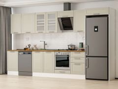 Alvinka 380X222 Cm Klasik Mebran Mutfak Dolabı Mb-E80S50S50-3 Mebran | Kumtaşı - Mdf