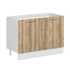 Alvinka Mutfak Modül Duz Alt 2K 120Cm Evye Dolap Beyaz Dore Suntalam