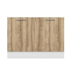 Alvinka Mutfak Modül Duz Alt 2K 120Cm Evye Dolap Beyaz Dore Suntalam