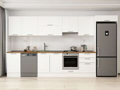 Alvinka 390X222 Cm Klasik Mebran Mutfak Dolabı Mb-E80S50S60-1 Mebran | Beyaz - Suntalam