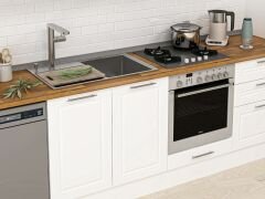 Alvinka 390X222 Cm Klasik Mebran Mutfak Dolabı Mb-E80S50S60-1 Mebran | Beyaz - Suntalam