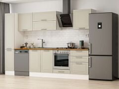 Alvinka 300X210 Cm Klasik Mebran Mutfak Dolabı Mb-E80B40S60-2 Mebran | Kumtaşı - Suntalam