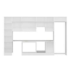 Alvinka 390X240 Cm Klasik Mebran Mutfak Dolabı Beyaz Beyaz Mbb-E90B50S50-1 Mebran | Kumtaşı - Suntalam