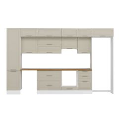 Alvinka 390X240 Cm Klasik Mebran Mutfak Dolabı Beyaz Beyaz Mbb-E90B50S50-1 Mebran | Kumtaşı - Suntalam