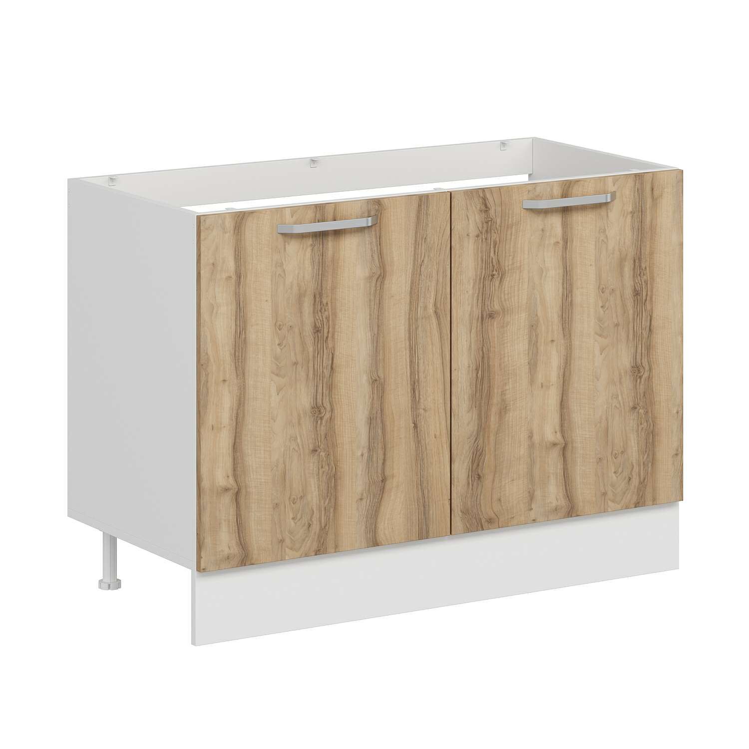 Alvinka Mutfak Modül Duz Alt 2K 120Cm Evye Dolap Beyaz Dore Mdf