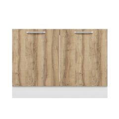 Alvinka Mutfak Modül Duz Alt 2K 120Cm Evye Dolap Beyaz Dore Mdf