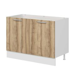 Alvinka Mutfak Modül Duz Alt 2K 120Cm Evye Dolap Beyaz Dore Mdf