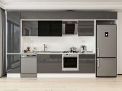 Alvinka 400X240 Cm High Gloss Mutfak Dolabı Mbb-E90B50S60-3 High Gloss | Antrasit - Suntalam