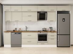 Alvinka 370X240 Cm Klasik Mebran Mutfak Dolabı Mb-E80S40S50-2 Mebran | Kumtaşı - Mdf