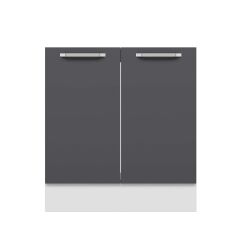 Alvinka Mutfak Modül Duz Alt 2K 80Cm Evye Dolap Beyaz Antrasit Suntalam