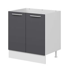 Alvinka Mutfak Modül Duz Alt 2K 80Cm Evye Dolap Beyaz Antrasit Mdf