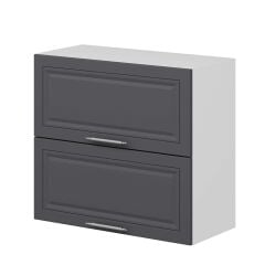 Alvinka Mutfak Modül Mbr_C Üst 2Yk1R 80-H72Cm Dolap Beyaz Antrasit Mdf