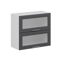 Alvinka Mutfak Modül Mbr_C Üst 2Yk1R 80-H72Cm Dolap Beyaz Antrasit Mdf