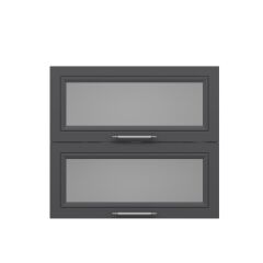 Alvinka Mutfak Modül Mbr_C Üst 2Yk1R 80-H72Cm Dolap Beyaz Antrasit Mdf