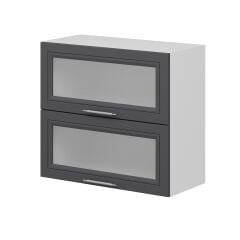 Alvinka Mutfak Modül Mbr_C Üst 2Yk1R 80-H72Cm Dolap Beyaz Antrasit Mdf