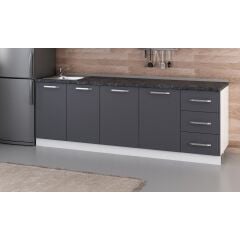 Minar 235 Cm Mutfak Dolabı Beyaz Antrasit 235-A2-Alt Modül