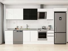 Alvinka 380X222 Cm High Gloss Mutfak Dolabı Mb-E90S50S40-3 High Gloss | Beyaz - Suntalam