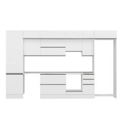 Alvinka 390X240 Cm High Gloss Mutfak Dolabı Mbb-E90B60S40-1 High Gloss | Beyaz - Suntalam