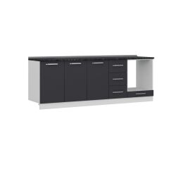 Minar 235 Cm Mutfak Dolabı Beyaz Antrasit 235-A3-Alt Modül