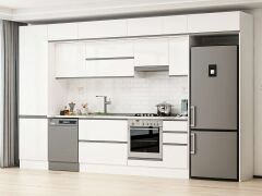 Alvinka 390X240 Cm High Gloss Mutfak Dolabı Mbb-E90B60S40-1 High Gloss | Beyaz - Mdf