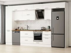 Alvinka 390X240 Cm Klasik Mebran Mutfak Dolabı Beyaz Beyaz Mbb-E90B50S50-2 Mebran | Beyaz - Suntalam