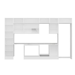 Alvinka 390X240 Cm Klasik Mebran Mutfak Dolabı Beyaz Beyaz Mbb-E90B50S50-2 Mebran | Beyaz - Suntalam