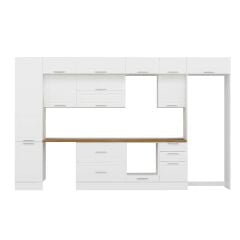 Alvinka 390X240 Cm Klasik Mebran Mutfak Dolabı Beyaz Beyaz Mbb-E90B50S50-2 Mebran | Beyaz - Suntalam