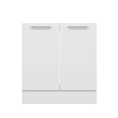 Alvinka Mutfak Modül Duz Alt 2K 80Cm Evye Dolap Beyaz Beyaz Mdf