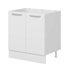 Alvinka Mutfak Modül Duz Alt 2K 80Cm Evye Dolap Beyaz Beyaz Mdf