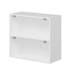 Alvinka Mutfak Modül Mbr_C Üst 2Yk1R 80-H72Cm Dolap Cam Beyaz Beyaz Mdf