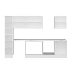 Alvinka 300X210 Cm Klasik Mebran Mutfak Dolabı Mb-E80B40S60-3 Mebran | Antrasit - Suntalam