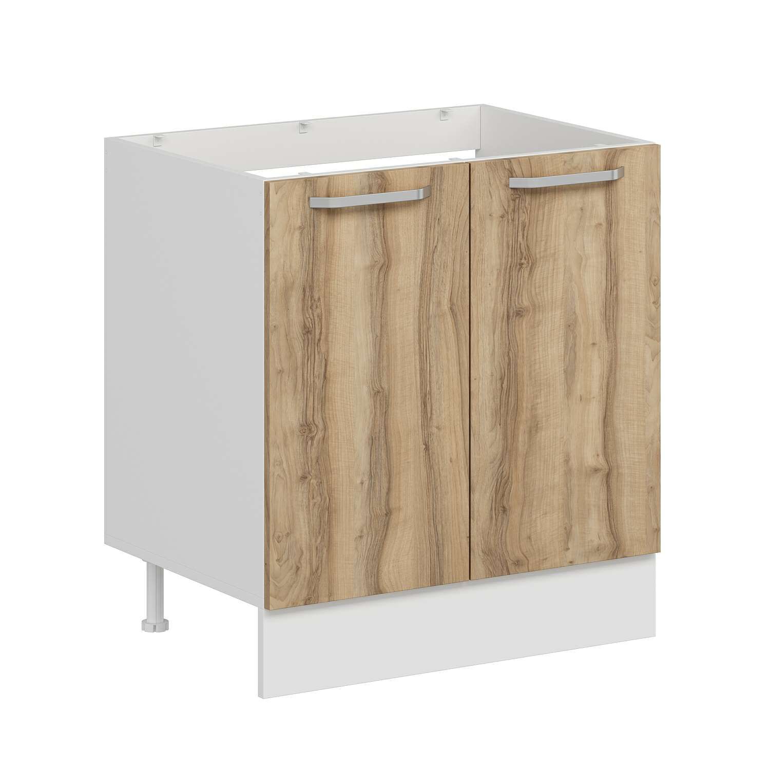 Alvinka Mutfak Modül Duz Alt 2K 80Cm Evye Dolap Beyaz Dore Suntalam