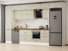 Alvinka 390X240 Cm Klasik Mebran Mutfak Dolabı Beyaz Beyaz Mbb-E90B50S50-2 Mebran | Kumtaşı - Suntalam