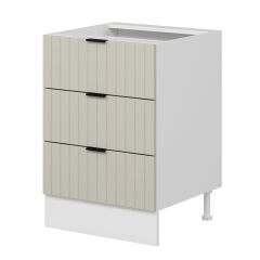 Alvinka Mutfak Modül Mbr_B Alt 3Ç 60Cm Dolap Beyaz Kumtaşı