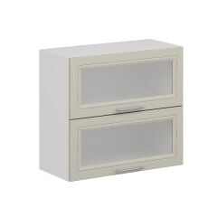 Alvinka Mutfak Modül Mbr_C Üst 2Yk1R 80-H72Cm Dolap Cam Beyaz Kumtaşı Mdf