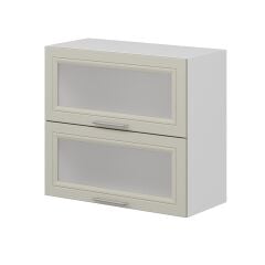 Alvinka Mutfak Modül Mbr_C Üst 2Yk1R 80-H72Cm Dolap Cam Beyaz Kumtaşı Mdf