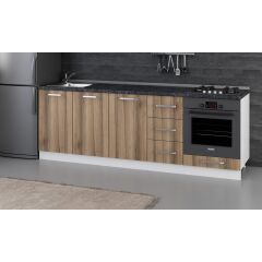 Minar 235 Cm Mutfak Dolabı Beyaz Dore 235-D3-Alt Modül