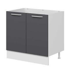 Alvinka Mutfak Modül Duz Alt 2K 90Cm Evye Dolap Beyaz Antrasit Suntalam